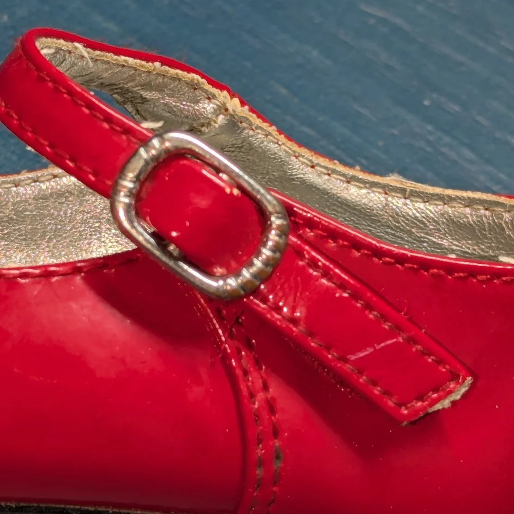 Sz 5 Toddler Red Kids Mary Jane Shoes - Picture 5 of 6